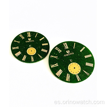 Gemstone verde dorado y reloj Partes de reloj de marcado